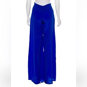 Alexis shirred waist silk flowy wide leg pants